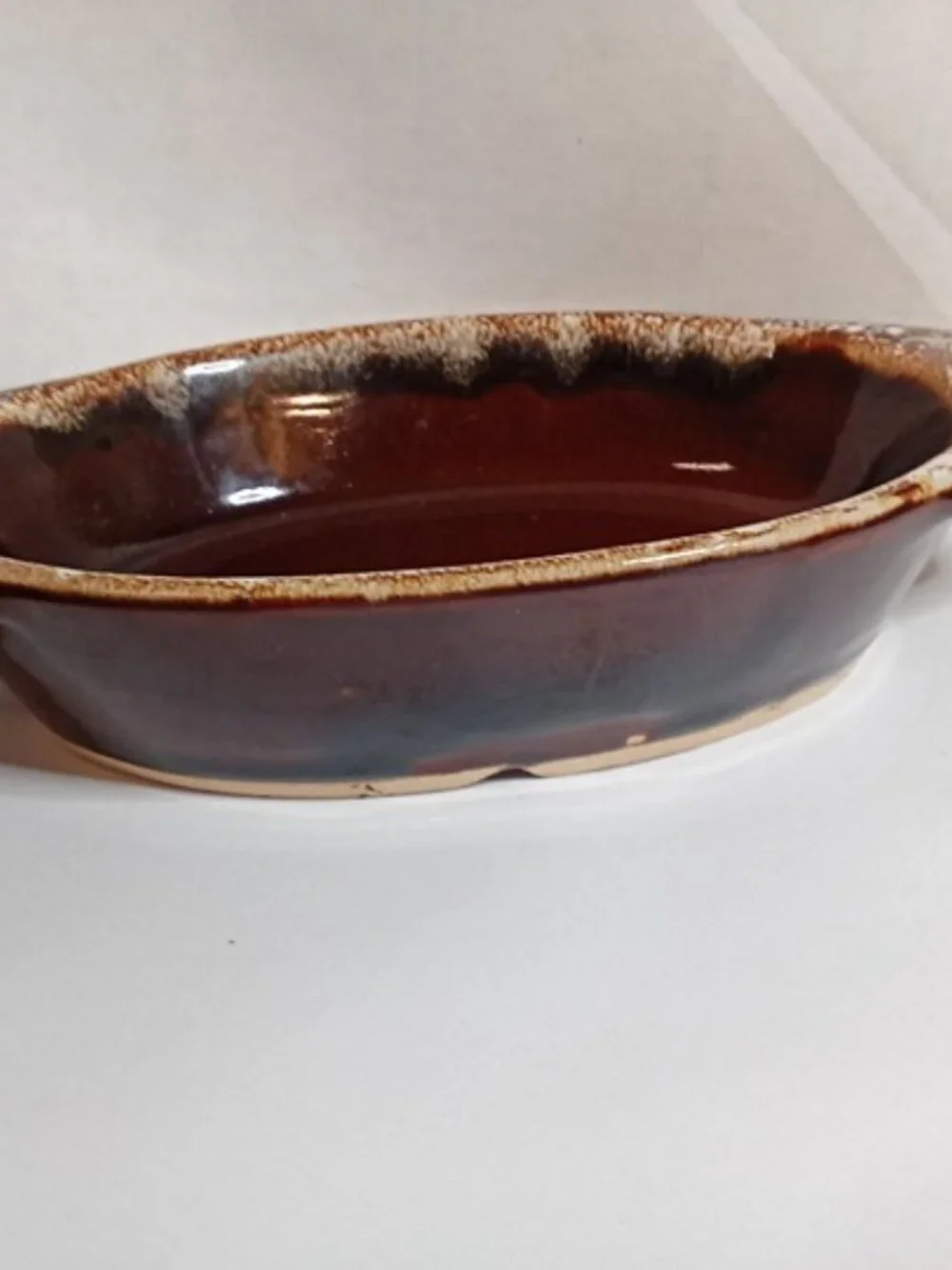 Rustic Brown Stoneware Serving Dish 10 oz- Made in USA Farmhouse Kitchen Decor